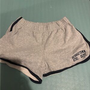 Brandy Melville Gray Athletic Shorts with Navy Trim one size Georgetown